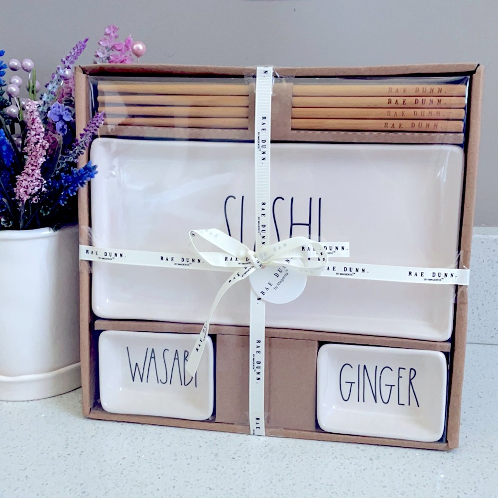🍣 RAE DUNN SUSHI WASABI GINGER CHOPSTICKS SET